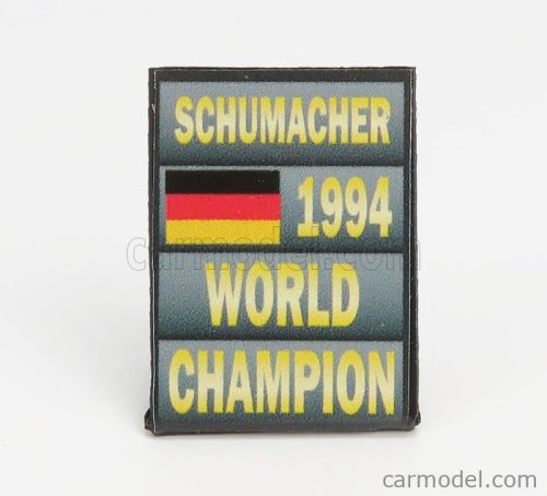 ACCESSORIES  F1  WORLD CHAMPION PLATE PIT BOARD - BENETTON B194 FORD MILD SEVEN N 5 SEASON 1994 MICHAEL SCHUMACHER  GREY BLACK YELLOW