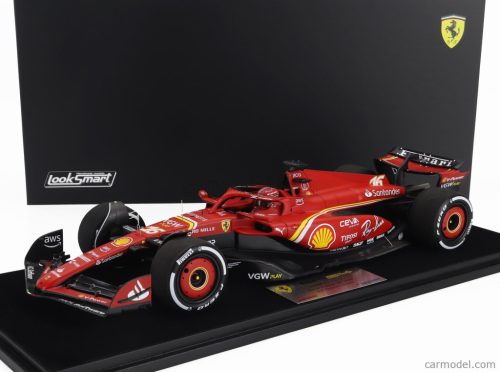 FERRARI  F1  SF-24 TEAM SCUDERIA FERRARI N 16 3rd SAUDI ARABIA GP 2024 CHARLES LECLERC - CON VETRINA - WITH SHOWCASE  RED BLACK