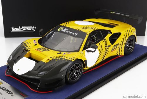 FERRARI   488 GT MODIFICATA CLUB COMPETIZIONI GT 2020 - CON VETRINA - WITH SHOWCASE   YELLOW GLOSS GREY