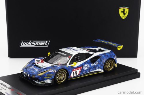 FERRARI  488 GT3 EVO 3.9L TURBO V8 HELLA PAGID RACING ONE GMBH TEAM N 14 24h NURBURGRING 2022 JEROEN BLEEKEMOLEN - CHRISTIAN KOHLHAAS - NICK FOSTER - JULES SZYMKOWIAK  BLUE WHITE