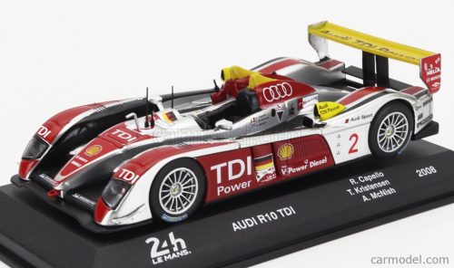 AUDI  R10 TDI 5.5L TURBO V12 TEAM AUDI SPORT NORTH AMERICA N 2 WINNER 24h LE MANS 2008 RINALDO CAPELLO - TOM KRISTENSEN - ALLAN McNISH  SILVER RED YELLOW