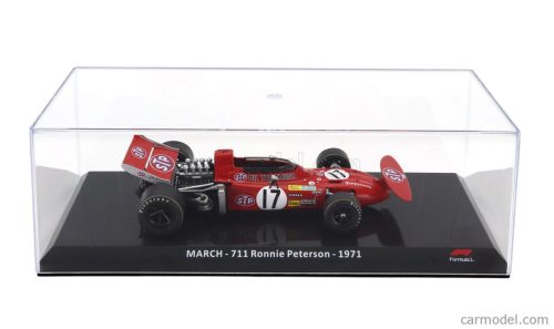 MARCH  F1  711 TEAM STP N 17 SEASON 1971 RONNIE PETERSON - CON VETRINA - WITH SHOWCASE  RED