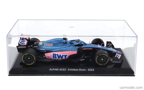 ALPINE  F1 A522 TEAM ALPINE BWT N 31 SEASON 2022 ESTEBAN OCON - CON VETRINA - WITH SHOWCASE  BLUE PINK