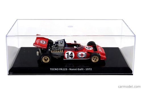 TECNO  F1  PA123 TEAM MARTINI RACING N 14 SEASON 1972 NANNI GALLI - CON VETRINA - WITH SHOWCASE  RED