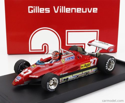 FERRARI  F1  126C2 N 27 2nd SAN MARINO IMOLA GP 1982 GILLES VILLENEUVE - WITH DRIVER FIGURE  RED