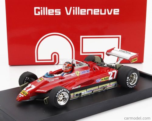 FERRARI  F1  126C2 N 27 BRAZILIAN GP 1982 GILLES VILLENEUVE - WITH DRIVER FIGURE  RED