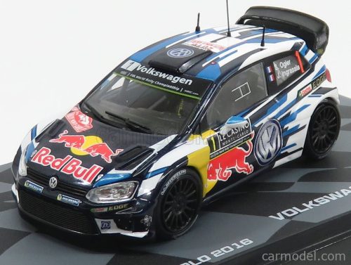 VOLKSWAGEN  POLO WRC TEAM VOLKSWAGEN MOTORSPORT RED BULL N 1 WINNER RALLY MONTECARLO WORLD CHAMPION 2016 S.OGIER - J.INGRASSIA  WHITE BLUE