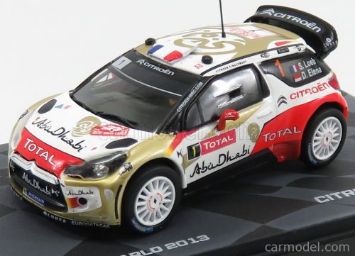 CITROEN  DS3 WRC TOTAL ABU DHABI N 1 WINNER RALLY MONTECARLO 2013 S.LOEB - D.ELENA  RED GOLD WHITE