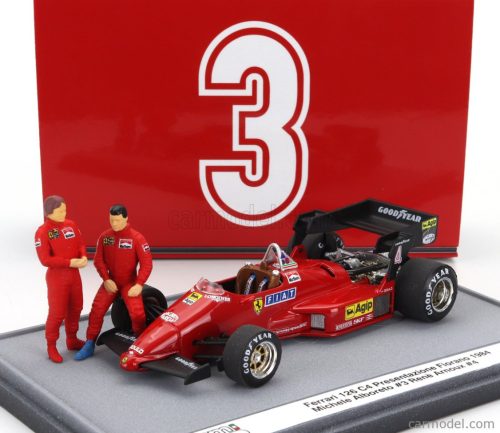 FERRARI  F1 126C4 N 0 PRESENTAZIONE FIORANO SEASON 1984 WITH MICHELE ALBORETO AND RENE ARNOUX DRIVER FIGURES  RED BLACK