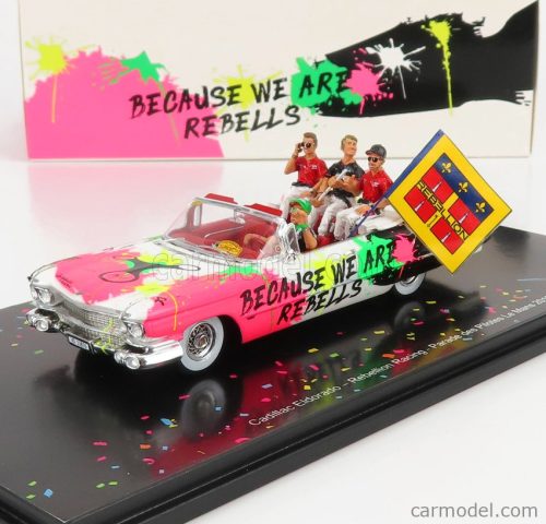 CADILLAC  ELDORADO BIARRITZ CABRIOLET 1959 - PARADE DES PILOTES TEAM REBELLION RACING 24h LE MANS 2019 T.LAURENT - G.MENEZES - N.BERTHON  WHITE PINK BLACK