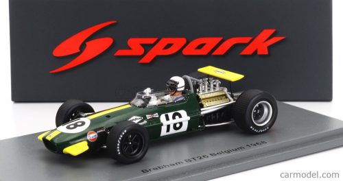 BRABHAM  F1  BT26 N 18 BELGIUM GP 1968 JACK BRABHAM  GREEN YELLOW