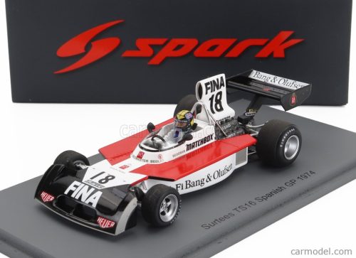 SURTEES  F1  TS16 N 18 SPANISH GP 1974 CARLOS PACE  WHITE RED BLACK