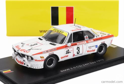 BMW  3.0 CSi TEAM LUIGI RACING N 14 24h SPA 1975 JEAN MARIE DETRIN - JEAN JACQUES FEIDER  WHITE RED