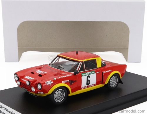 FIAT  124 ABARTH (night version) N 6 RALLY PORTUGAL 1975 ALCIDE PAGANELLI - NINI RUSSO  RED YELLOW