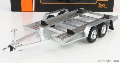 ACCESSORIES  CARRELLO TRASPORTO AUTO - CAR TRANSPORTER TRAILER SILVER WHEELS - CAR NOT INCLUDED  SILVER BLACK