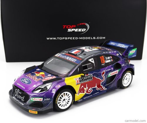 FORD ENGLAND  PUMA RALLY1 RED BULL TEAM FORD WORLD RALLY M-SPORT N 19 WINNER RALLY MONTECARLO 2022 S.LOEB - I.GALMICHE  PURPLE YELLOW BLACK