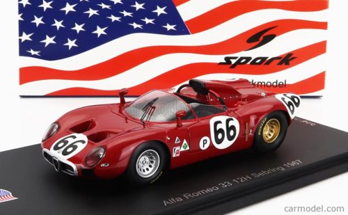 ALFA ROMEO  33 SPIDER TEAM AUTODELTA N 66 12h SEBRING 1967 R.BUSSINELLO - N.GALLI  RED