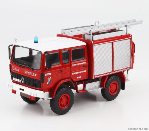 RENAULT  95.130 4x4 FPT DOUBLE CABINE TANKER TRUCK SAPEURS POMPIERS 1992  RED WHITE SILVER