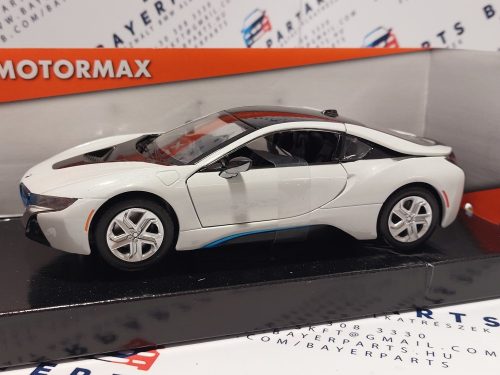 BMW i8 coupe 2018 - fehér - Motormax modellautó 1:24