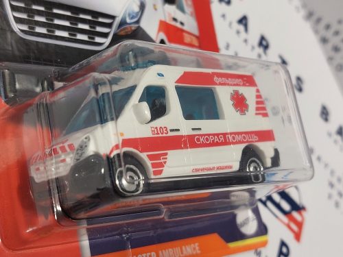 Renault Master Ambulance mentőautó piros - Matchbox - 1:64  1/64 kisautó