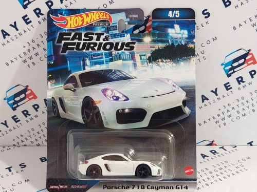 Hot Wheels Fast and Furious - Halálos iramban 4/5 - Porsche 718 Cayman GT4 -  Hotwheels - 1:64