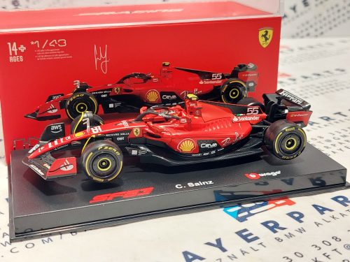 Ferrari SF-23 Team Scuderia F1 #55 (2023) - Carlos Sainz - PILÓTÁVAL -  Bburago - 1:43