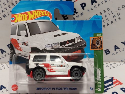 HW Mud Studs - 3/5 - Mitsubishi Pajero Evolution - fehér -  Hotwheels - 1:64