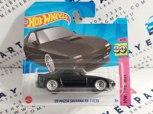 HW The '80s -2023 51/250 - Mazda Savanna RX-7 FC3S (1989) - fekete -  Hot Wheels - 1:64