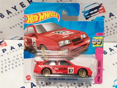 HW: The '80s - 2023 2/250 - '87 Ford Sierra Cosworth - piros -  Hot Wheels - 1:64