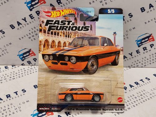 Hot Wheels Fast and Furious - Halálos iramban 5/5 - Alfa Romeo Giulia Sprint GTA -  Hot Wheels - 1:64