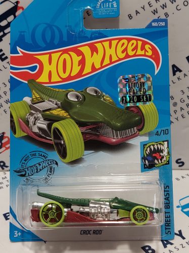 Hot Wheels Croc Rod (bordó/zöld) - Street Beasts 4/10 - 160/250 - hosszú kártyás -  Hot Wheels - 1:64