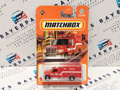 International Terrastar - 2024 71/100 - Fire Ambulance - hosszú kártyás -  Matchbox - 1:64